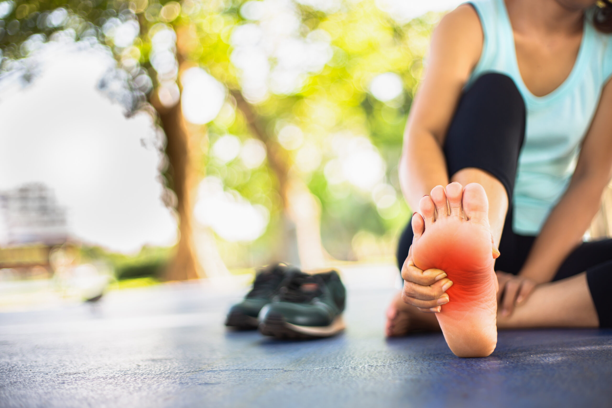 foot pain of the elderly.Symptoms of peripheral neuropathy..Most symptoms are numbness in the fingertips and foot.